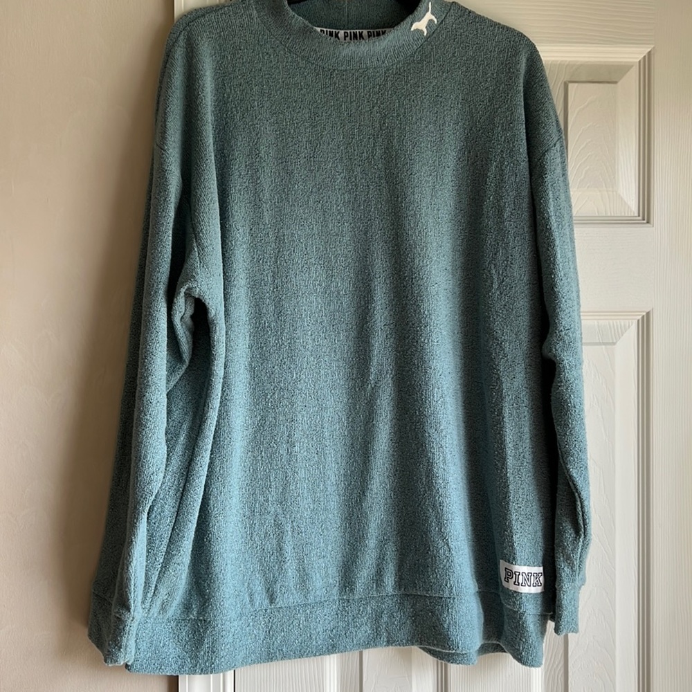 PINK mock neck crew neck